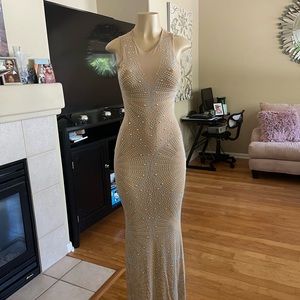 Maxi rhinestone and beads dress (stretchy)